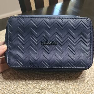 Missoni For Delta Dark Blue Chevron Amenity Makeup Bag